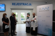 Otwarcie po remoncie punktu rejestracji pacjentów oraz wejścia do Szpitala Powiatowego w Sokołowie Podlaskim 